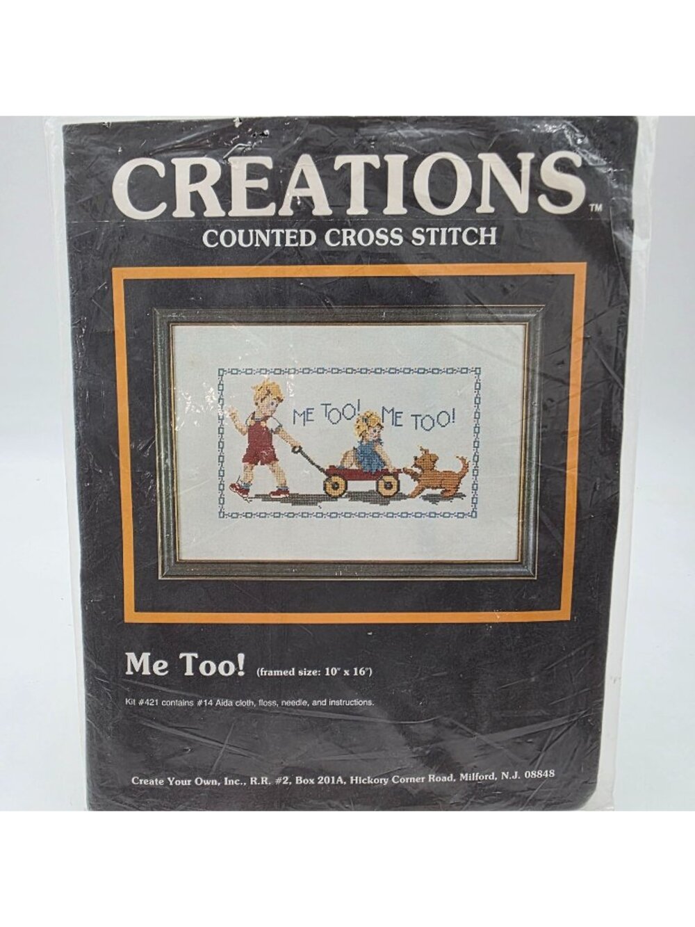 Creations Counted Cross Stitch Kit Me Too Floss #14 Aida Cloth & Instructions